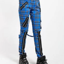 Tripp NYC CLASSIC SLIM LEG BONDAGE PANT BLUE PLAID Men