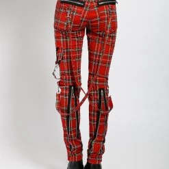 Tripp NYC CLASSIC SLIM LEG BONDAGE PANT RED PLAID