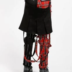 Trippnyc.com SPLIT LEG BUMFLAP PANT RED PLAID
