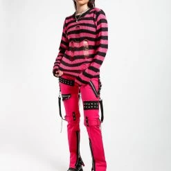 Tripp NYC Men STUDDED BONDAGE PANT PINK