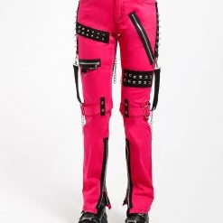 Tripp NYC Men STUDDED BONDAGE PANT PINK