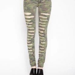 Tripp NYC Women Cat Fight Jeans Camo Print