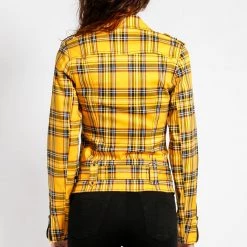Tripp NYC Wild Child Motorcycle Jacket Plaid Print Women