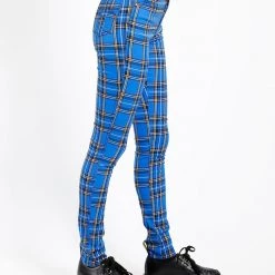 Tripp NYC Women HIGH WAIST T-BACK JEAN ROYAL PLAID