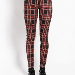 Tripp NYC Women HIGH WAIST T-BACK JEAN BLACK PLAID