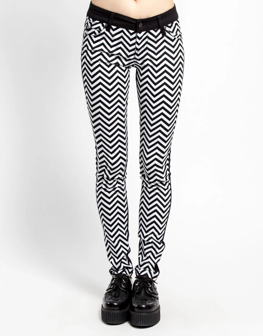 Tripp NYC Coming And Going Jeans Zig Zag Print Women