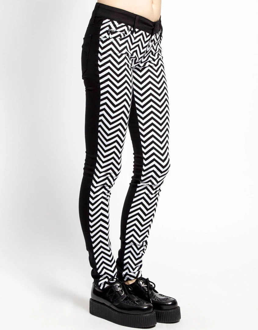 Tripp NYC Coming And Going Jeans Zig Zag Print Women