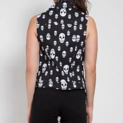 Tripp NYC Toxic Skull Jean Jacket Vest Women