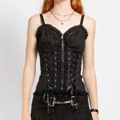 Tripp NYC Skull Embroidered Corset