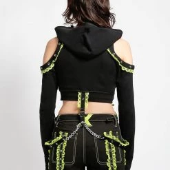 Trippnyc.com LOLITA CROP HOODY LIME Women