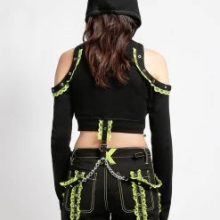 Trippnyc.com LOLITA CROP HOODY LIME Women