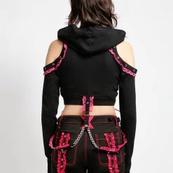 Trippnyc.com Women LOLITA CROP HOODY PINK