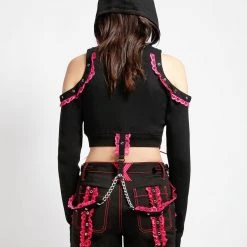 Trippnyc.com Women LOLITA CROP HOODY PINK
