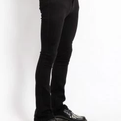 Trash And Vaudeville Men Black Bootcut Jeans