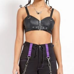 Tripp NYC BUCKLE CROP HALTER Women